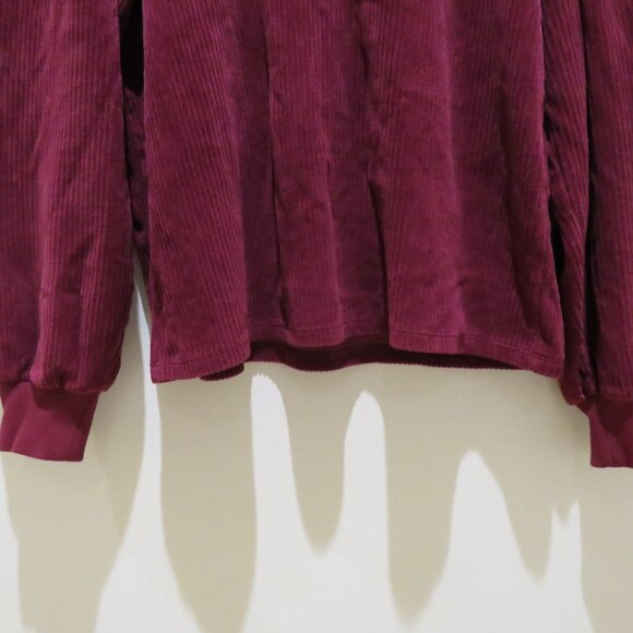 SEZANE Josie Sweatshirt Top Plum Corduroy Size Small Boho Romantic Cottage Trad - Picture 8 of 15